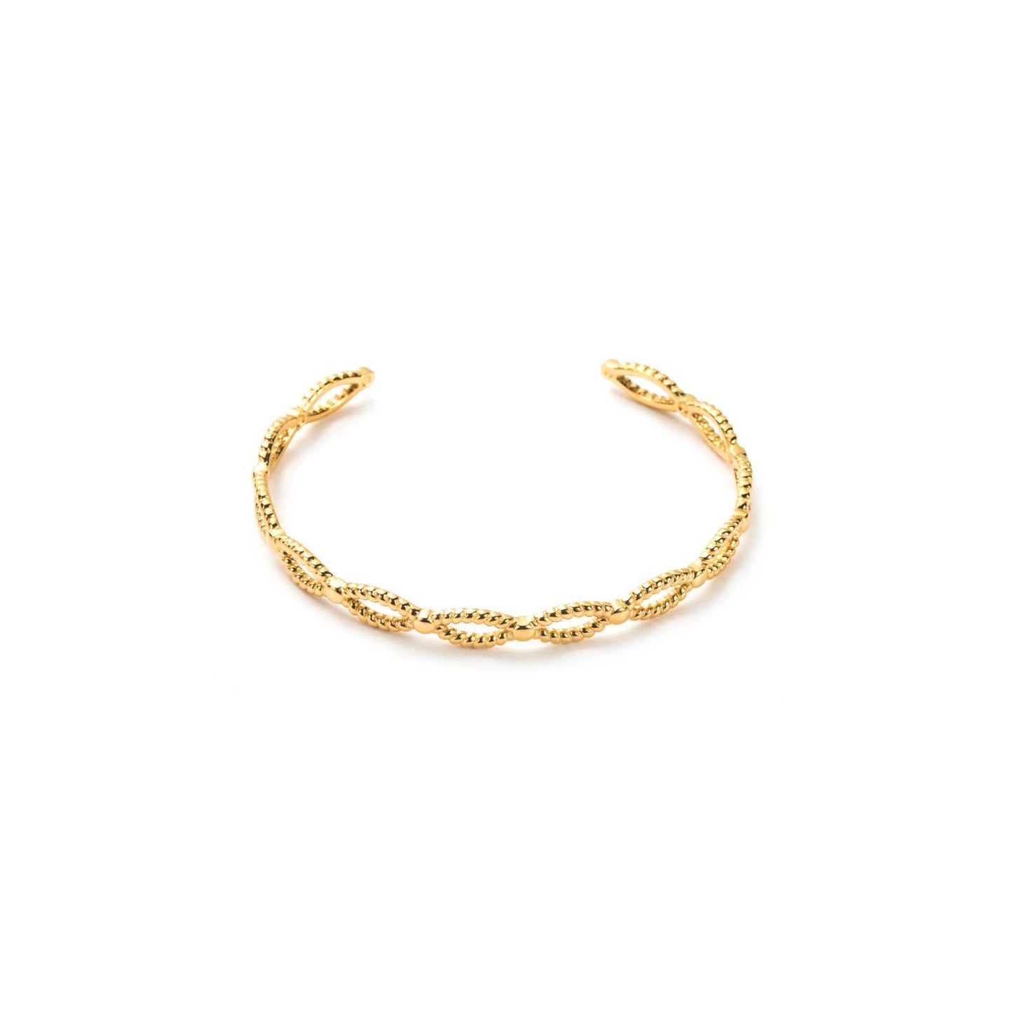 Bracelet jonc fin - Acier inoxidable - Doré