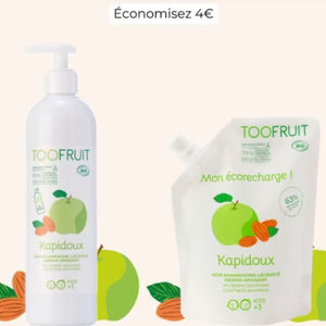 Toofruit - Kapidoux - Shampoing pomme & amande douce - Enfant