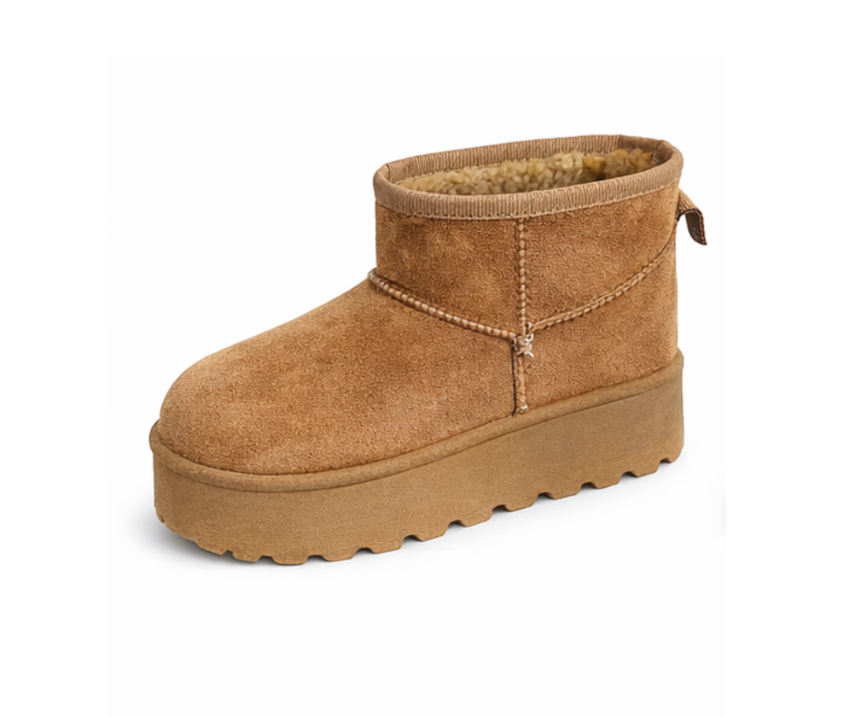 Bottines fourrées camel hautes