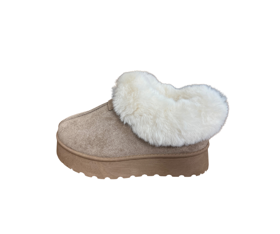 Bottines fourrées taupe