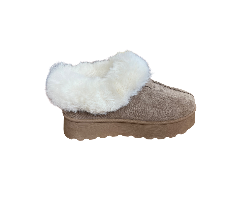 Bottines fourrées taupe