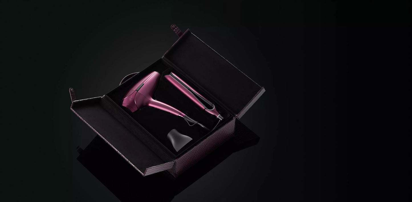 GHD - Coffret Deluxe Noël Cherry Chic - Lisseur & Sèche cheveux - Bordeaux