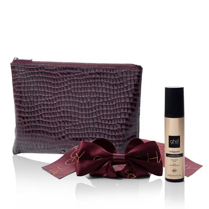 GHD - Coffret Noël Cherry Chic - Trousse de coiffage - Accessoires cheveux - Bordeaux