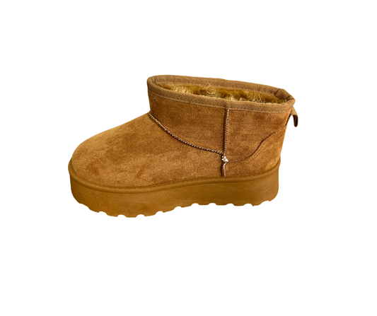 Bottines fourrées camel hautes