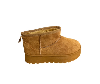 Bottines fourrées camel hautes