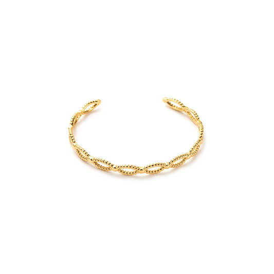 Bracelet jonc fin - Acier inoxidable - Doré