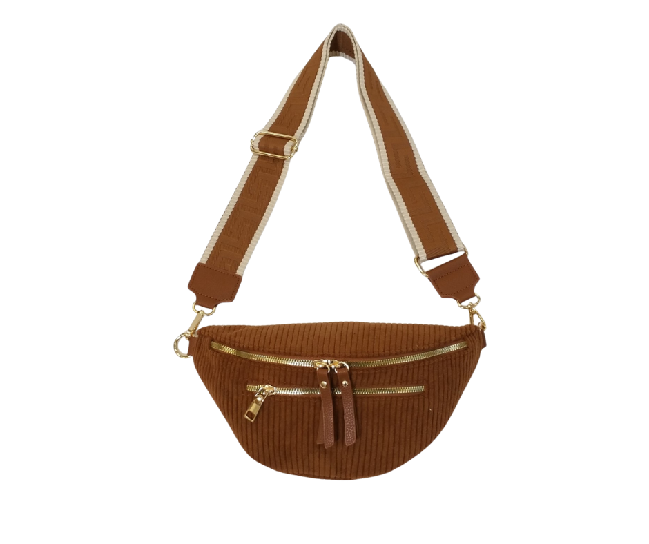 Banane effet velours côtelé - camel