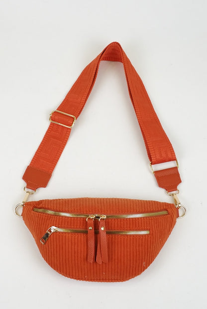 Banane effet velours côtelé - orange