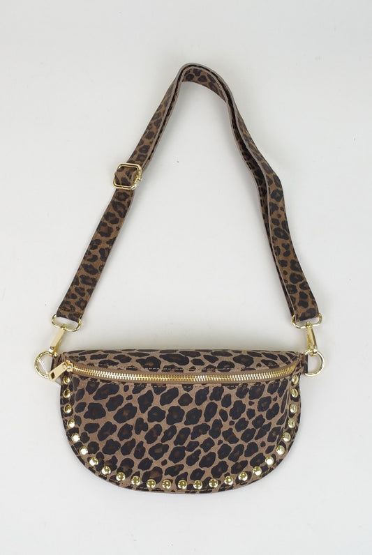 Banane cuir italien clous - imprimé animal