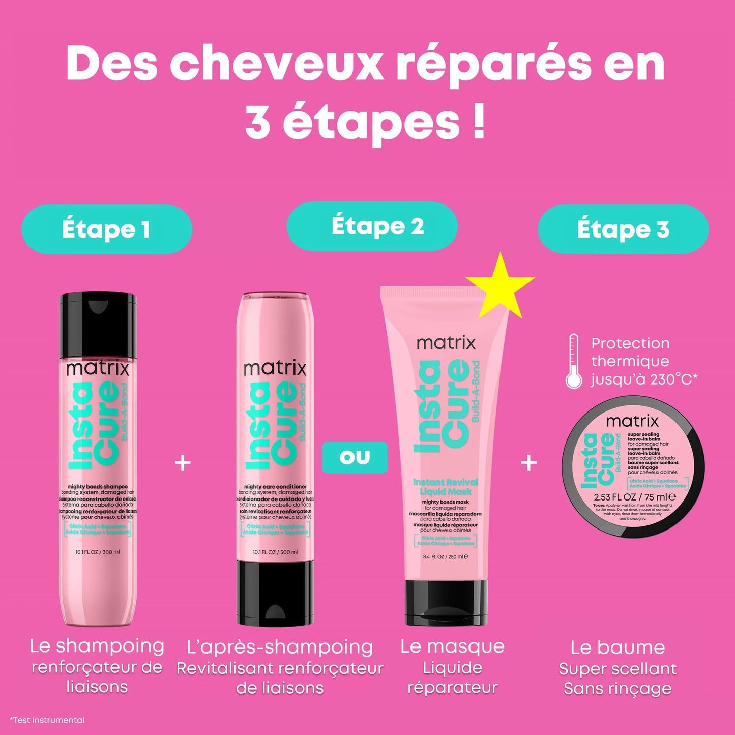 Matrix - Shampoing renforçateur InstaCure Build-A-Bond - Cheveux très abîmés - 300 ml