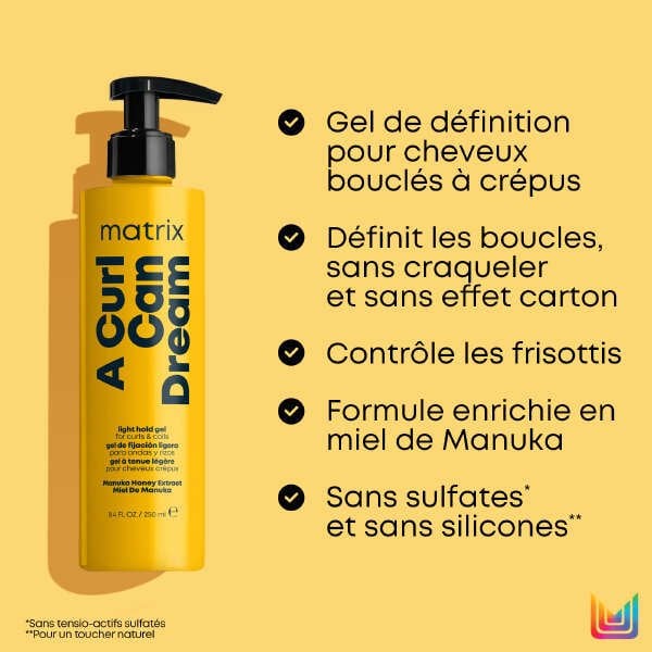 Matrix - Gel de définition A Curl Can Dream - Cheveux bouclés frisés & crépus - 250 ml