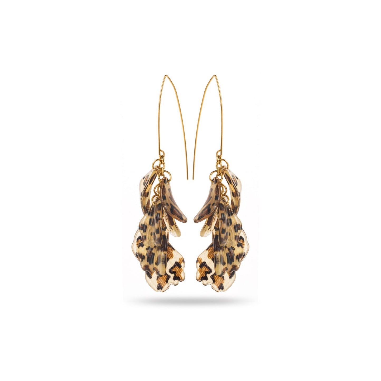 Boucles d'oreilles - Léopard - Acier inoxidable - Beige & doré
